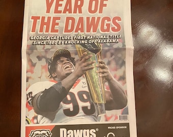 Georgia Bulldogs National Champions 2021-2022 AJC Limited Edition 16 Page Newspaper. In Hand And Will Ship With In 3 Days. Perfect to Frame.