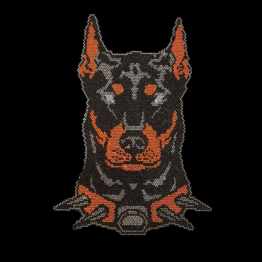 Gsd Patch German Shepherd Rhinestone Patches Iron on Bling Crystal Dog Design ...