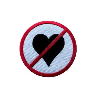 No Love Embroidered Sew on Patch Anti Valentine&#39;s Day Applique patches