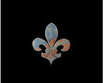 Fleur De Lis Bronze Beaded Applique Motif 3.5/" JB95