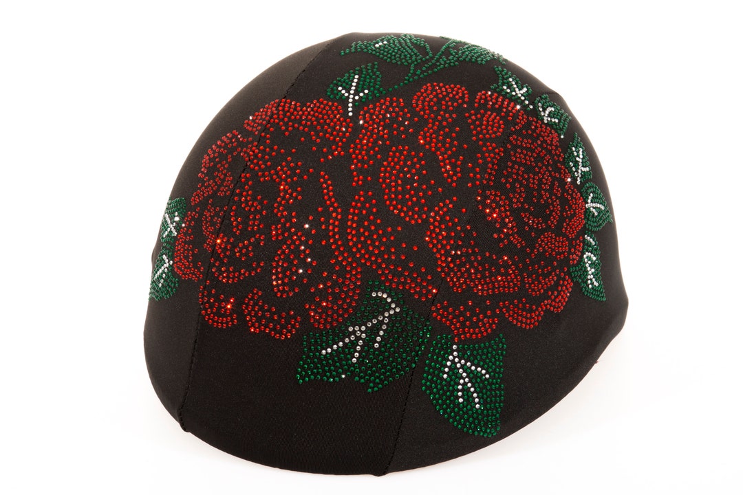 Rhinestone Red Rose Helmet Cover, Bedazzled Sparkle Custom Helmetra - Etsy