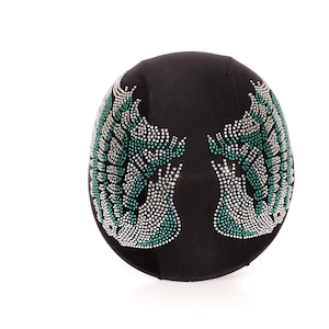 Angel wing helmet cover , biker helmet cover , equestrian helmet cover , rhinestone helmet cover , bling helmet , crystal helmet cover