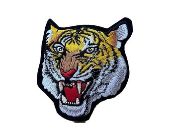 Tiger Embroidery Patch: Iron-On Applique heat transfer design