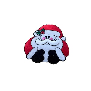 Santa motif iron on patch , iron on Santa embroidery patch , sew on Santa design patch for clothes  ,