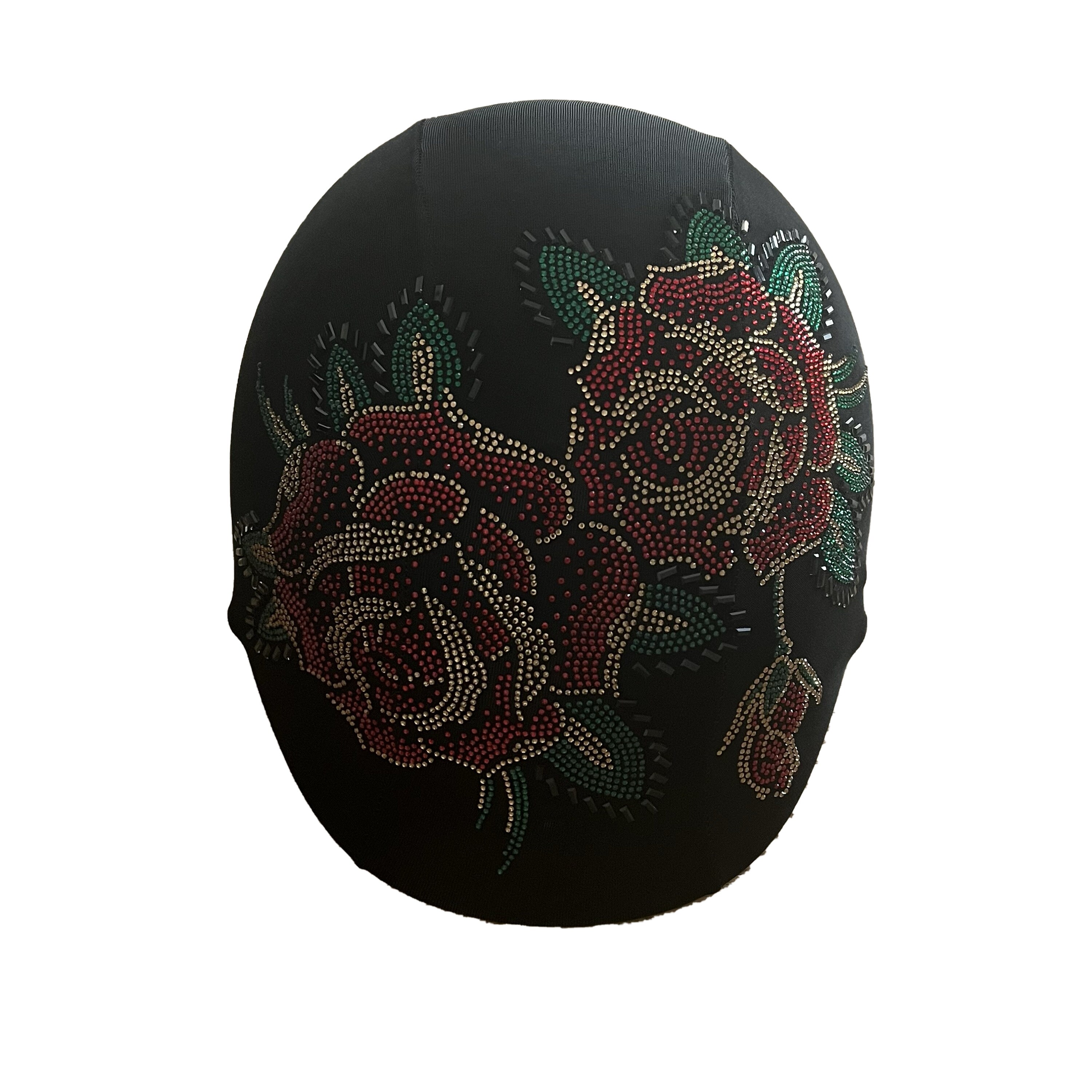 Red rose helmet cover ,helmet cover for women ,helmet cover ,bling helmets , stylish helmet covers , biker girl helmets, equestrian helmets