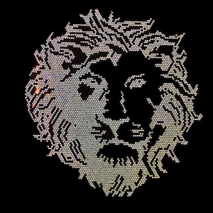 Lion iron on transfers , heat transfer crystal lion , hot fix lion decal , rhinestone lion transfer , t shirt patches iron on transfers