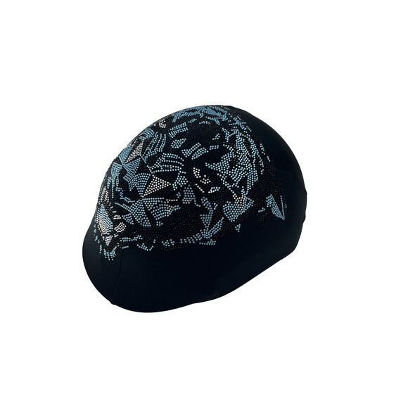 Navy Velvet Rhinestone - Fashionable Equestrian Riding Helmet Covers