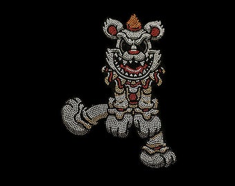 Clown Strass Eisen Auf Patches Bling Cartoon Applikation (10x7 Zoll) Wärmetransfer Designs