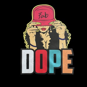 Dope Girl Iron on Vinyl Transfer Heat Press Decal for Custom Clothing Trendy Hot Fix Vinyl Design DIY Fashion