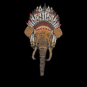 Stryköverföring med strass-elefant: Gör-det-själv-applikation med blingmotiv (28 x 15 cm)