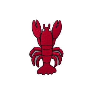 Opnaaipatch kreeft: rode opstrijkappliqué (3,5 x 2 inch)