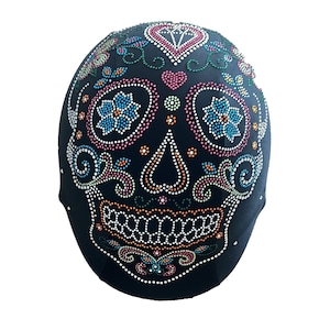 Sugar skull helmet cover, skull helmets , helmet cover , crystal helmet cover , helmet  girls , motorcycle helmet covers ,helmet design