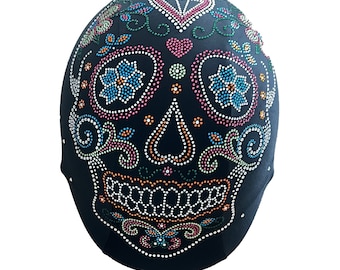Sugar skull helmet cover, skull helmets , helmet cover , crystal helmet cover , helmet  girls , motorcycle helmet covers ,helmet design