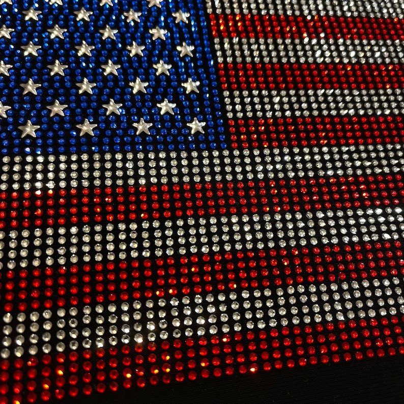 American Flag Rhinestone Iron on Transfer (6 X 8 Inches) - Etsy