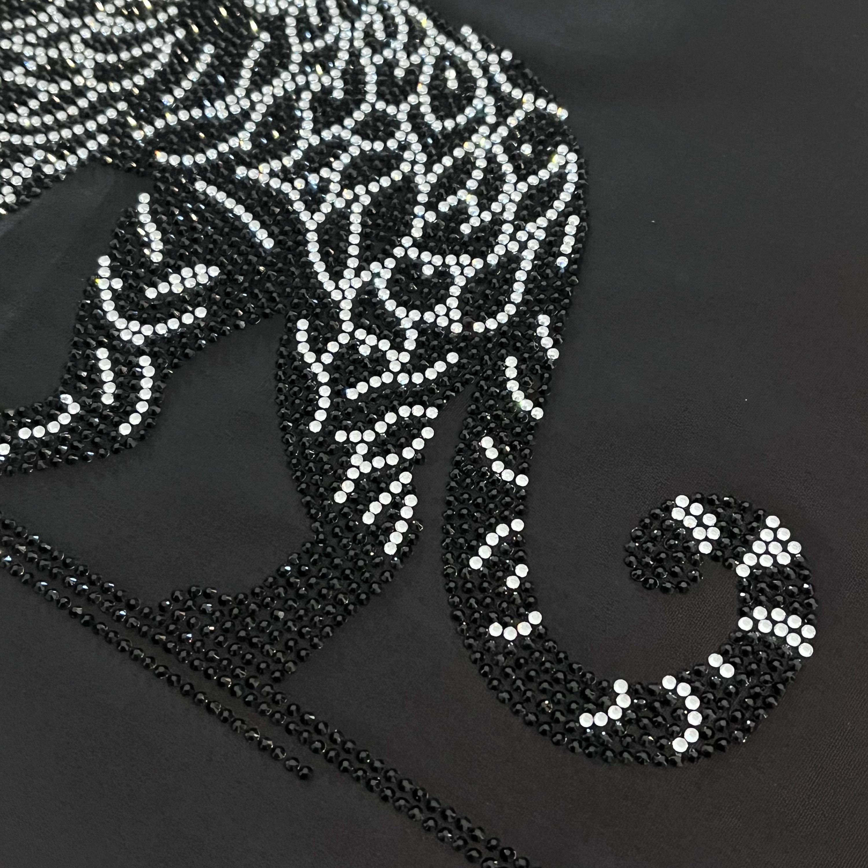 Tiger Rhinestone Black Tiger Rhinestone Iron on Transfer Motif (9