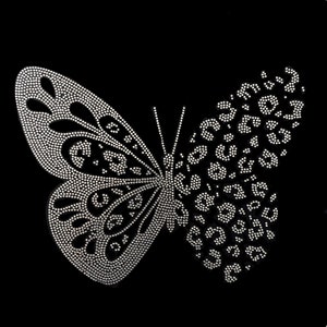 Crystal butterfly iron on design/rhinestone butterfly patch/Butterfly Rhinestone Transfer Bling Hot Fix Iron on Patch Motif Design Transfer
