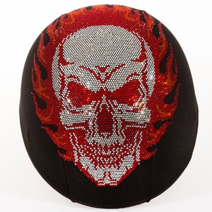 Fire skull helmet cover , fire skull helmet , lady rider helmet , girls helmet cover , fashion helmet cover , custom helmet cover