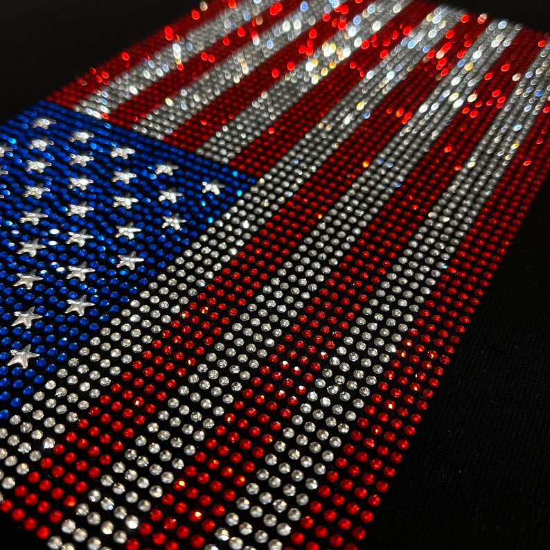 American Flag Rhinestone Iron on Transfer (6 X 8 Inches) - Etsy