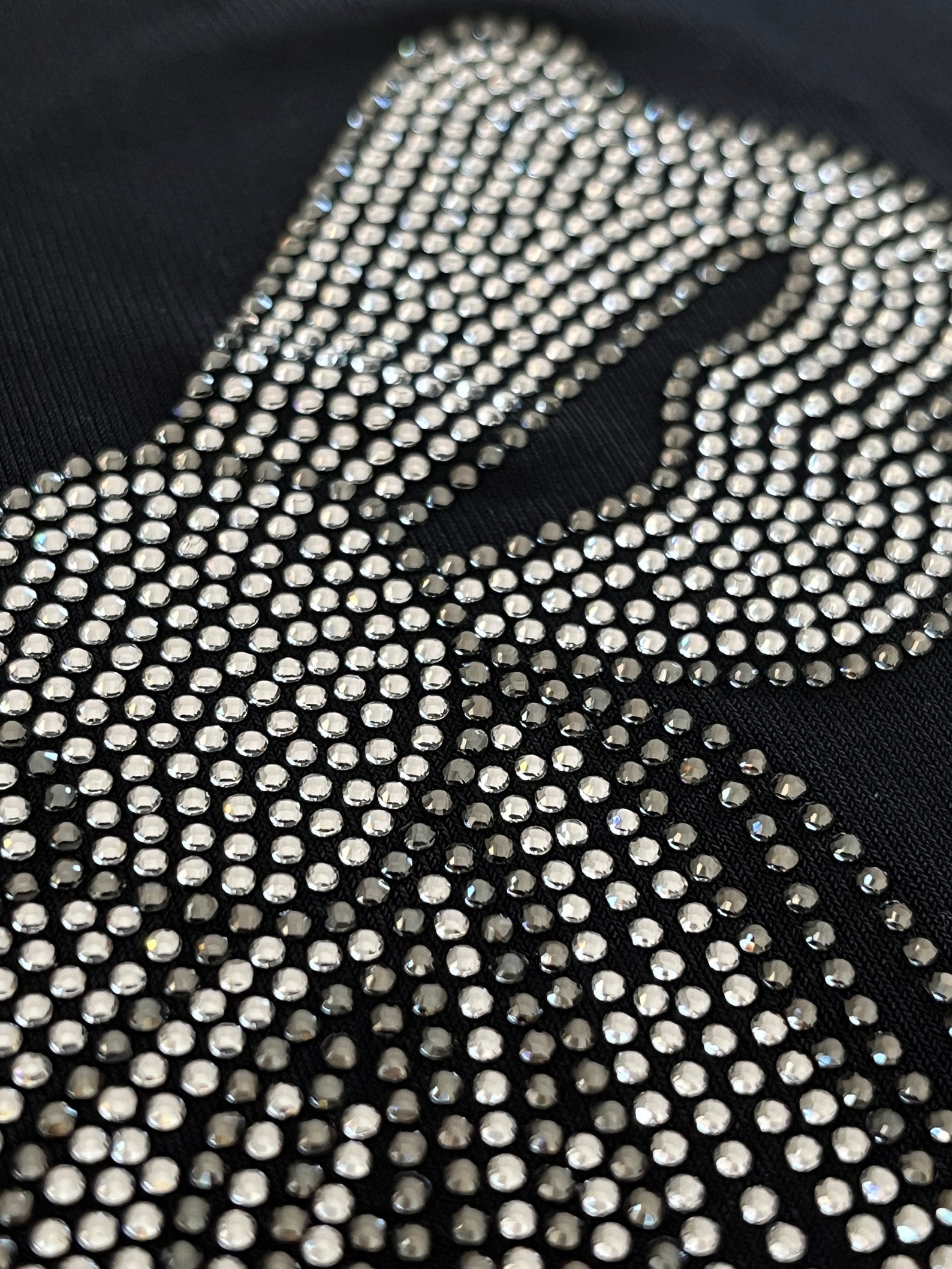 Silver Iron on Bow Tie Rhinestones Rhinestone for Clothing Etsy