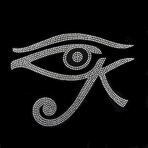 Crystal eye design motif Iron on , hot fix rhinestones, diy rhinestone heat transfer , customize print for clothes , dazzling creations