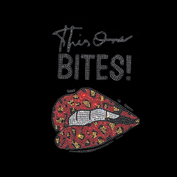 Lip rhinestone bedazzled design , hot fix lip applique , heat transfer  crystal lip patches , custom shirt transfers , bling embellishment