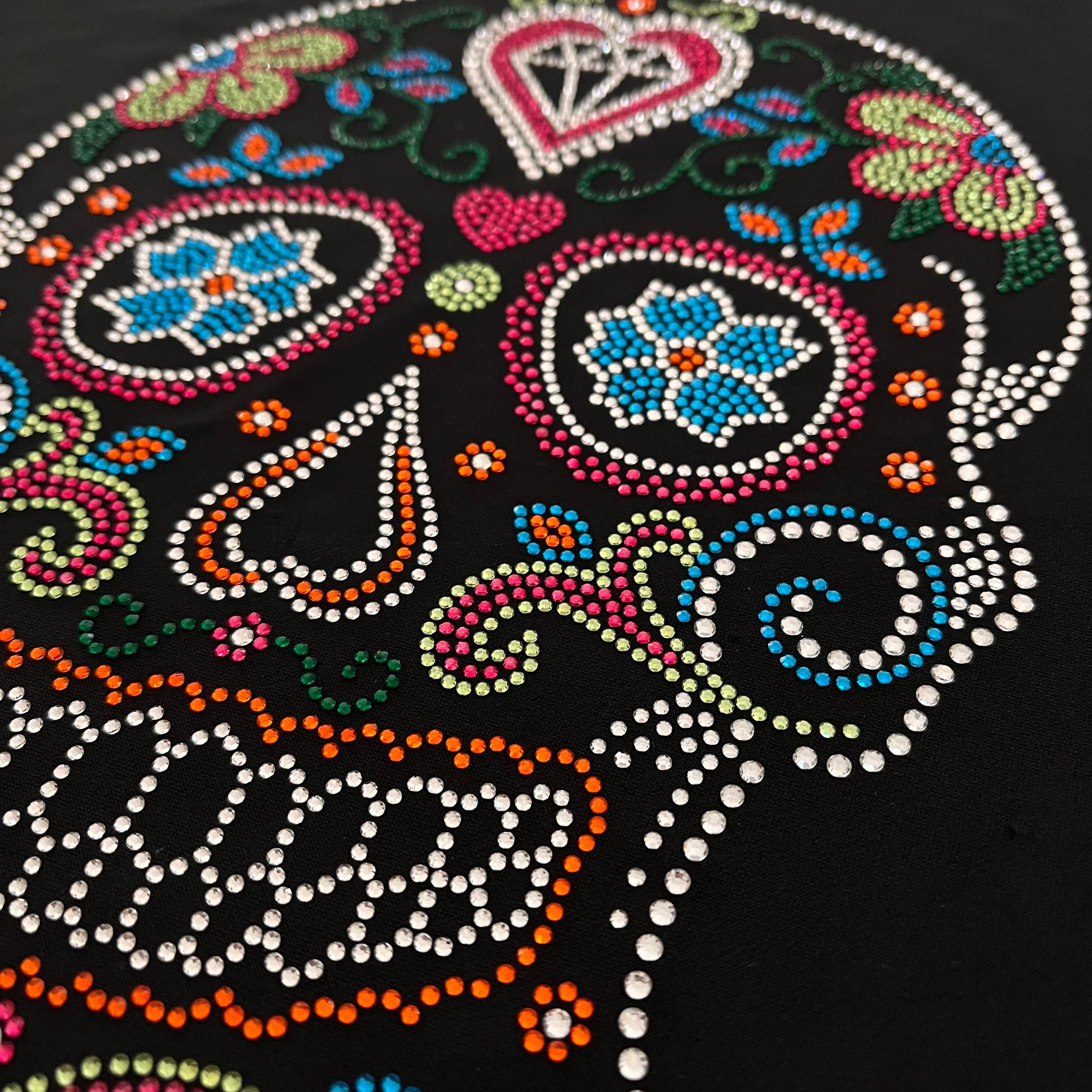 Skull Rhinestone Transfer Rhinestone Sugar Skull Iron-on Transfer: Neon Heat Transfer (11