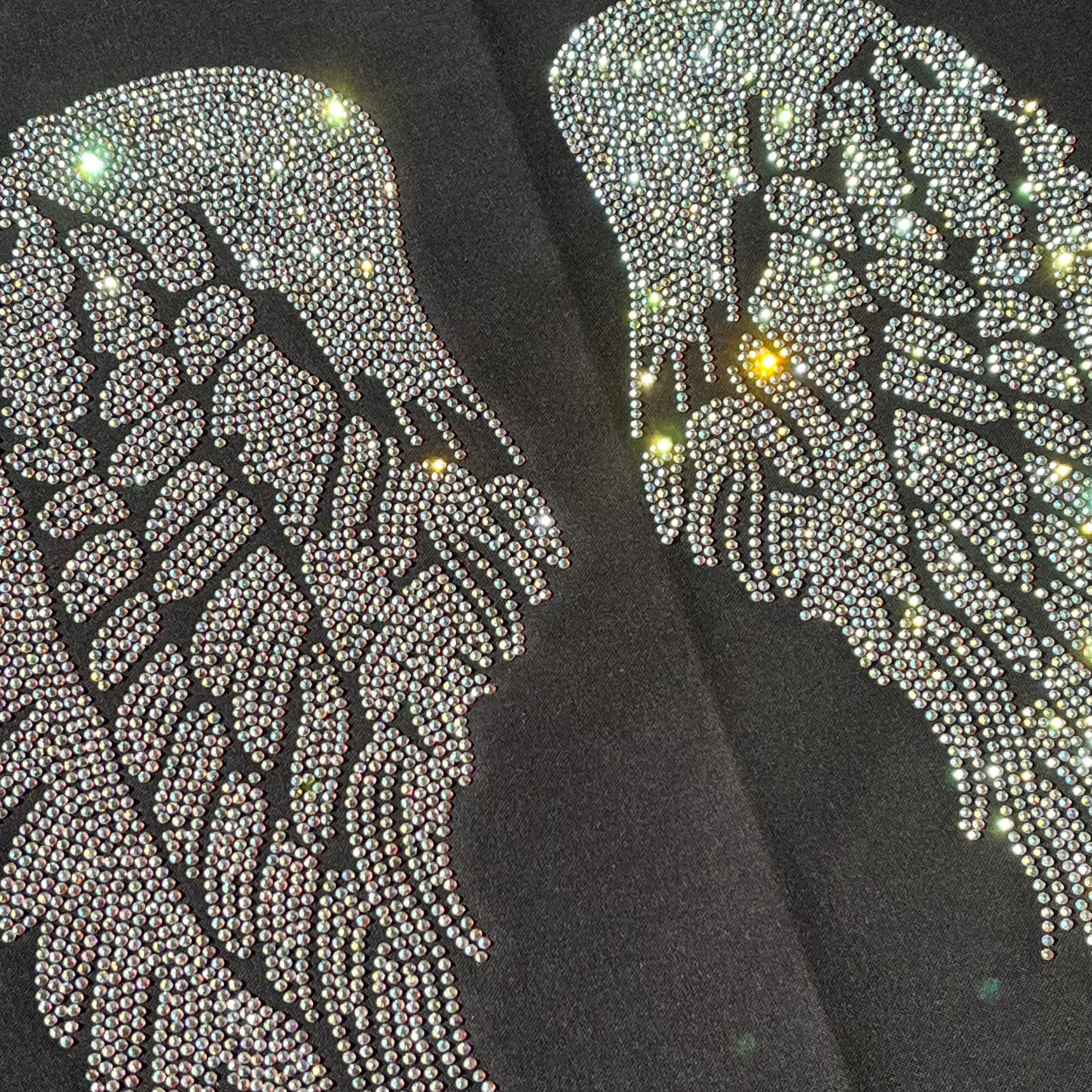 Rhinestone Iron on Hotfix Transfer Decal Angel Wing Print White Bling Patch  Clothing Repair Applique T-Shirt Vest Shoes Hat Jacket Decor Clothing DIY  Accessories 