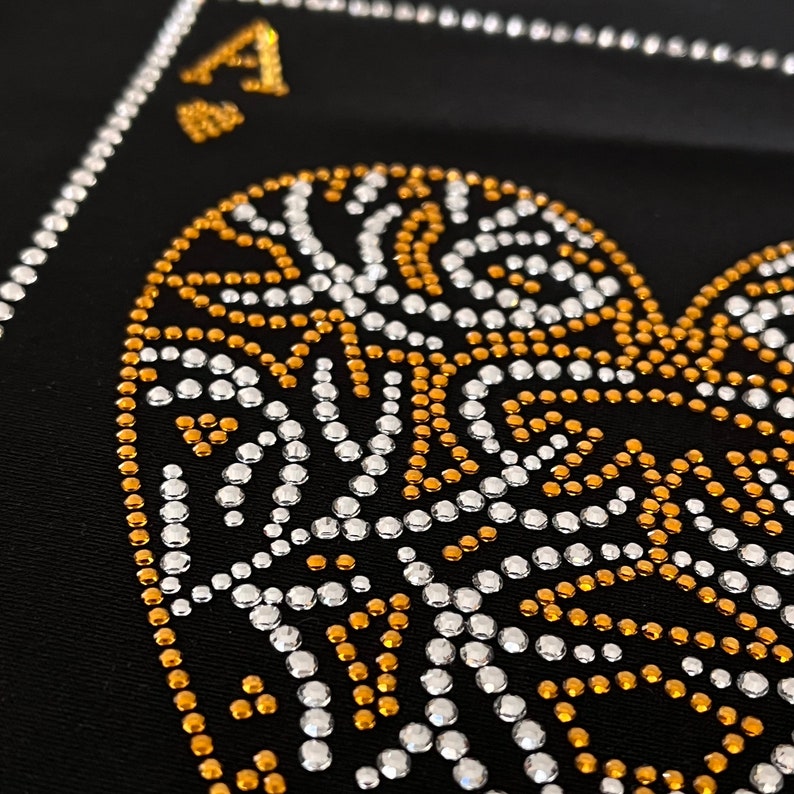 Playing Cards Rhinestone Poker Card Design , Iron on Poker Card Rhinestone Patch, Hot Fix Poker ...