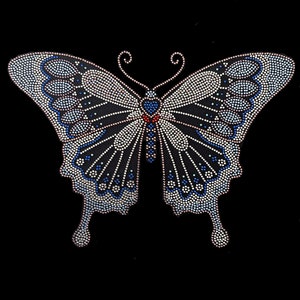 Butterfly iron on transfer , heat transfer butterfly patch ,hot fix rhinestone butterfly decal ,iron on butterfly design ,rhinestone iron on
