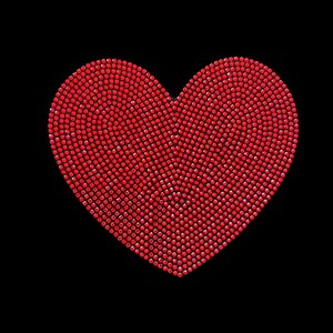 Red Rhinestone Heart Iron on Patch: Bling Applique, DIY Fashion - Etsy