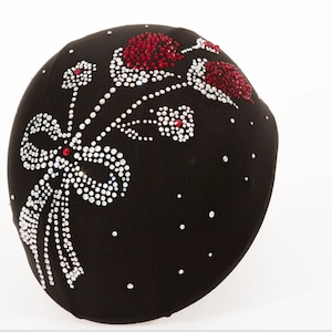 Red rose super bling helmet cover , rhinestone helmet , women helmet , rider helmet , stylish helmet cover , rose bling helmet cover