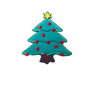 Embroidered Christmas Tree Patch: Iron On / Sew On Motif