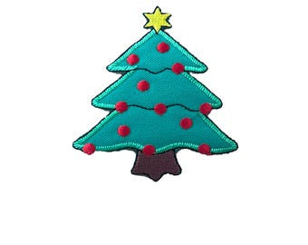 Repassage brodé de corrections d'arbre de Noël dessus, motif à coudre