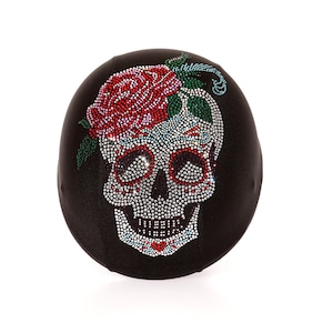 Sugar skull helmet cover, Skull helmet cover  , bling helmet cover , motorcycle helmet cover  , Rhinestone helmets cover ,