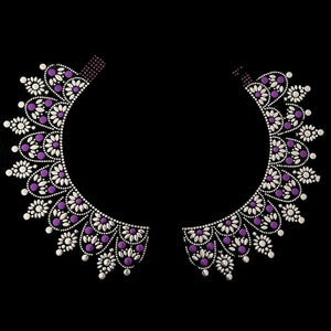 Cool necklace iron on heat transfer design , bling patch for clothes , rhinestone decal, custom hot fix motif gift for her and him