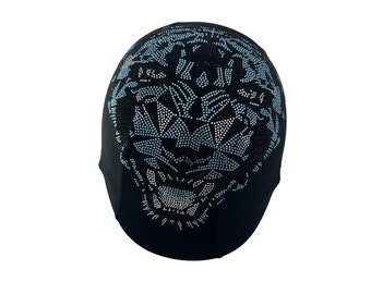 Blue tiger helmet cover , rhinestone helmet covers , helmet cover for girls. Helmet skin for riders