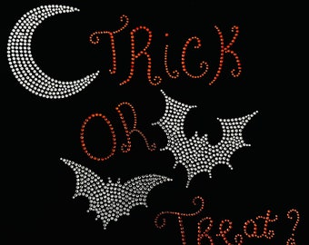 Süßes oder Saures Design für Halloween Kostüm Patch, Strass Aufbügler für Halloween, Hot Fix Kristall Applikationen Strasssteine