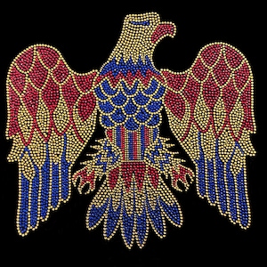 Elvis Eagle rhinestone iron on transfer design, Bling Elvis Eagle hot fix patches ,  heat transfer Elvis Eagle ,11.5 x 11 - Elvis patch