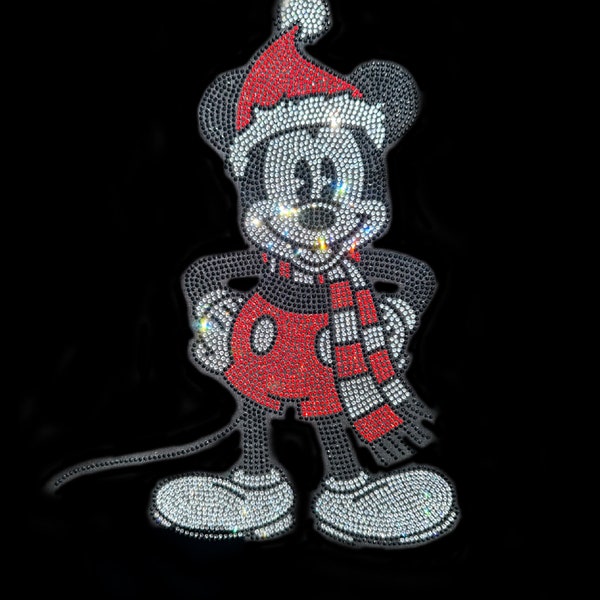 Cartoon character iron on design ,  hot fix bling crystal patches , custom shirt decals