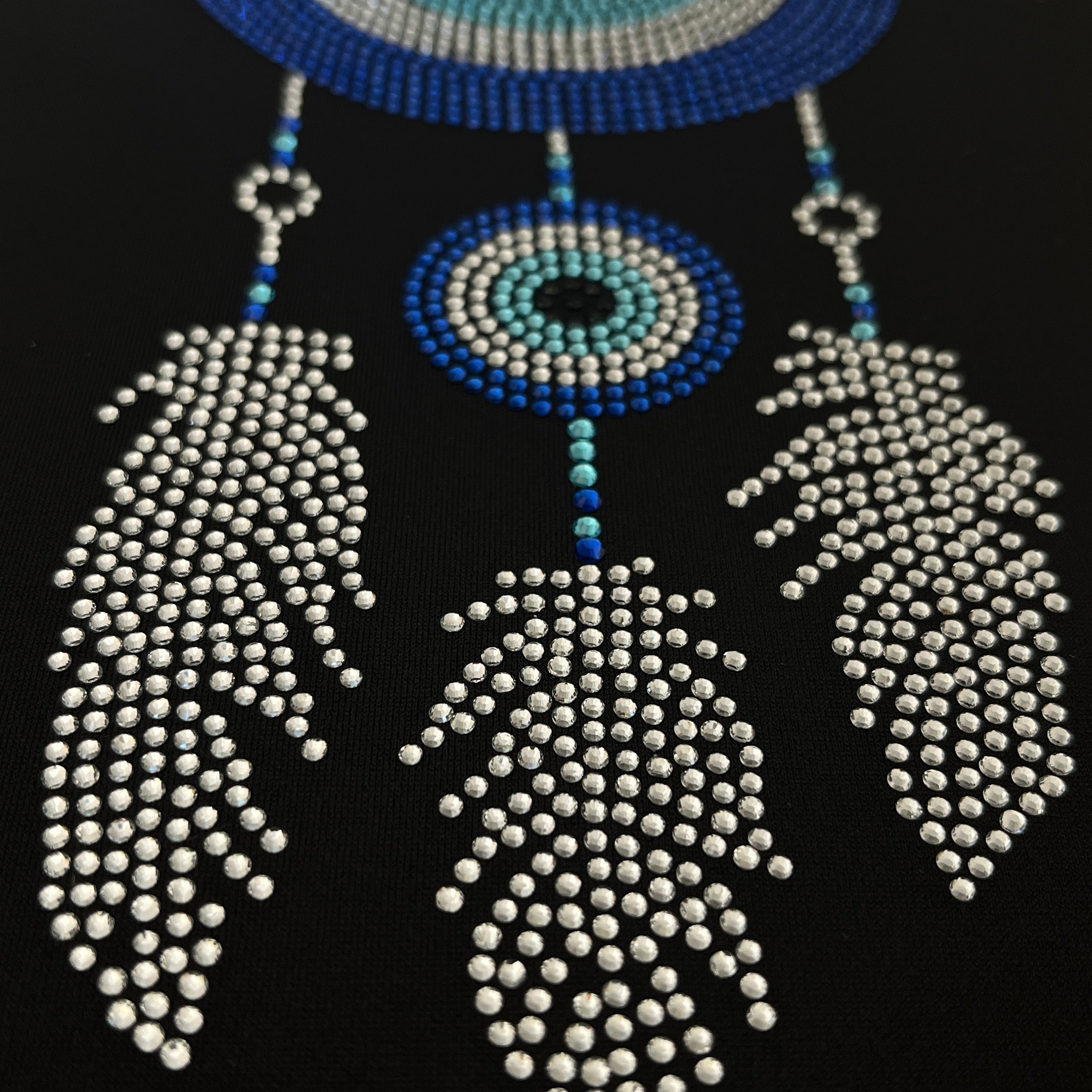 Evil Eye Rhinestone Evil Eye Feather Rhinestone Design, Hot Fix Evil Eye Decal , Heat ...