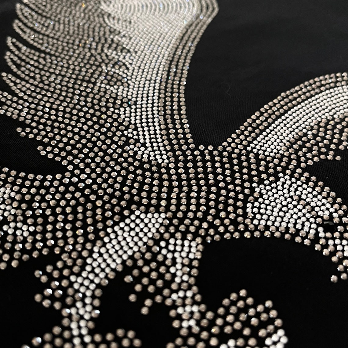 Rhinestone Eagle Heat Transfer Design, Bling Crystal Eagles Motif ...