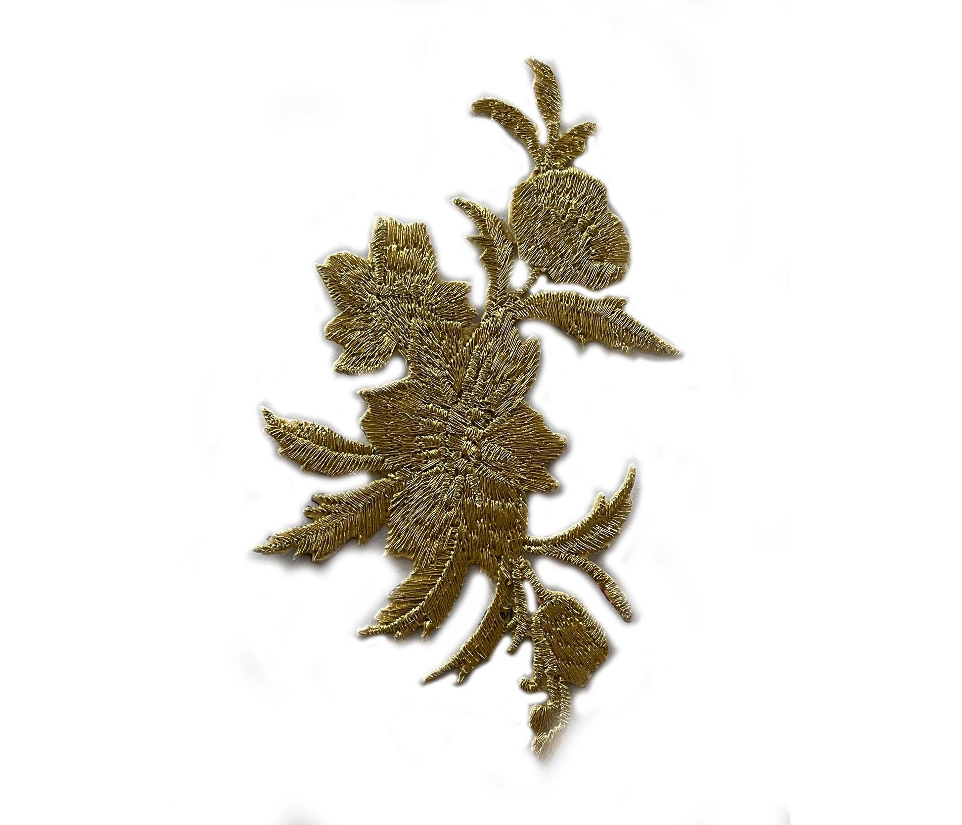 Applicatie - rosé gouden glitter bloem - 7,8 cm