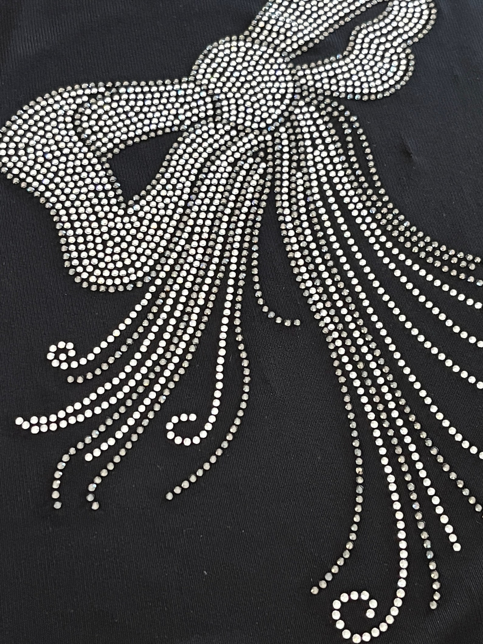 Silver Iron on Bow Tie Rhinestones Rhinestone for Clothing Etsy