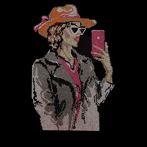 Bling Girl Rhinestone Crystal Design Hot Fix Transfer for Clothes , Cute Girl Crystal Applique DIY Sparkling Shirt Motif  12 x 8.5