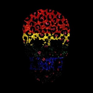 Multi color rhinestone skull design heat transfer applique patch for clothes , bling skull design bling bling patches