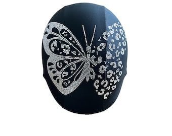 bling butterfly design for motorcycle helmet Rhinestone Motorcycle Helmet Cover: Angel Wing Bike Design