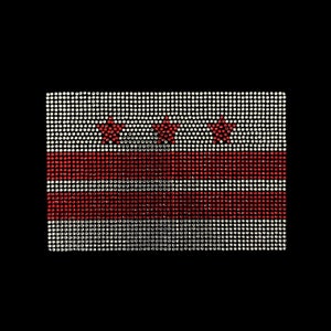 Washington DC iron on Crystal flag patch for clothes , heat transfer bling crystal Washington DC flag patch applique