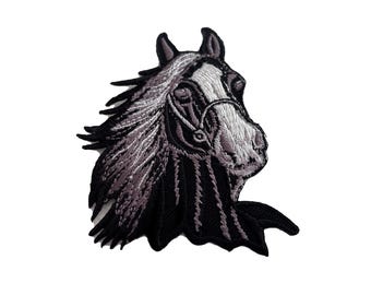 茶色の馬 - 左または右に走る - 刺繍アイロンパッチ - Etsy 日本