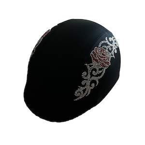 Sparkle rose helmet cover , helmet cover , bedazzled helmet covers , cool helmet covers , stylish helmer covers