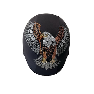 Eagle Design helmet cover , Bling helmet cover with Eagle , equestrian helmet cover , motorcycle helmet cover , rhinestone helmet skin